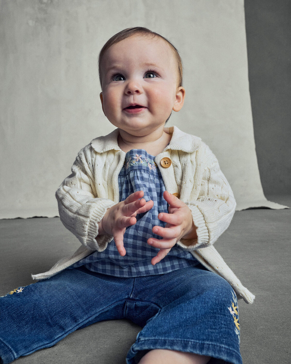 Baby Girl Fair Isle Cardigan Sweater - Cream - Image 3