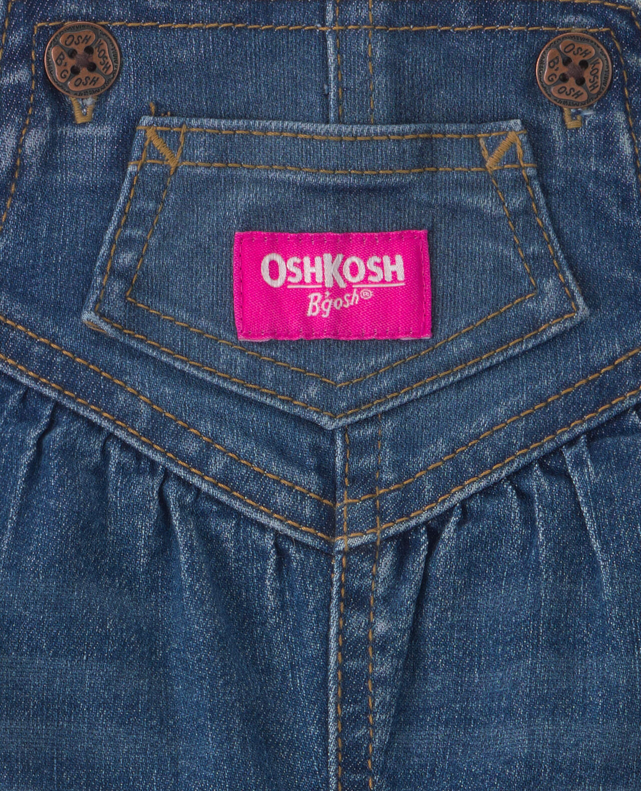 Baby Girl Denim Overalls - Medium Wash - Image 5