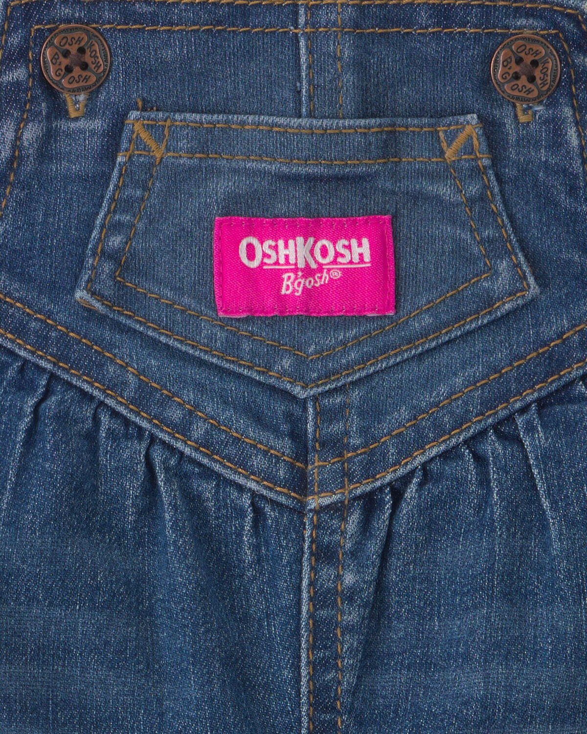 Baby Girl Denim Overalls - Medium Wash - Image 3