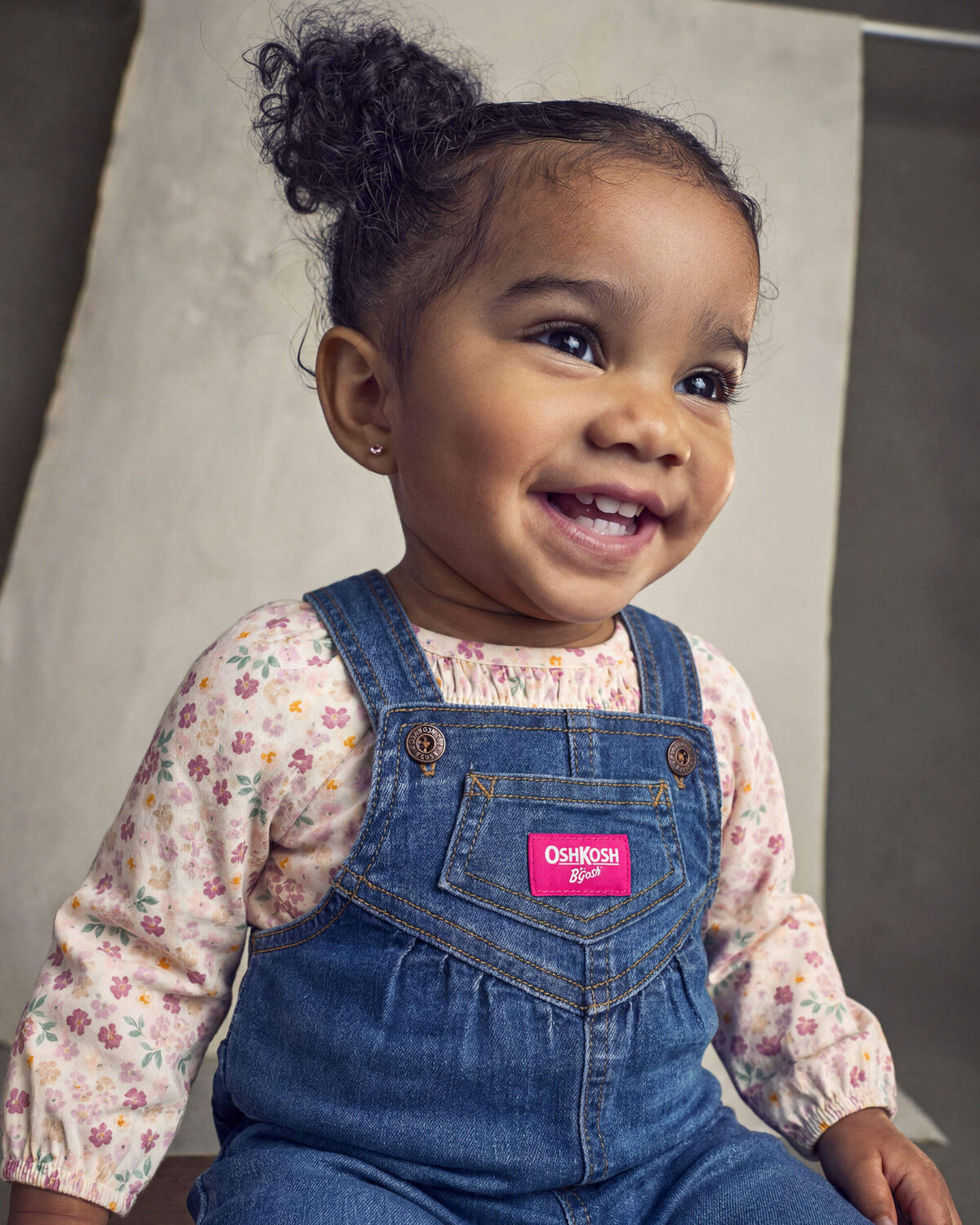 Baby Girl Denim Overalls - Medium Wash - Image 4
