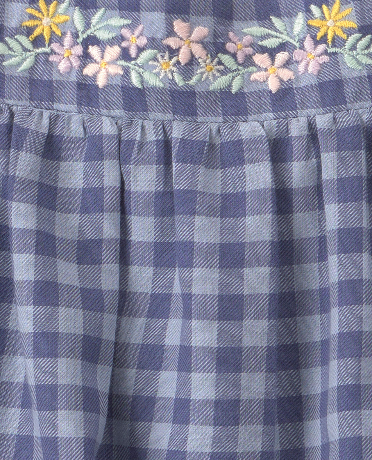 Baby Girl Gingham Twill Top - Blue - Image 7