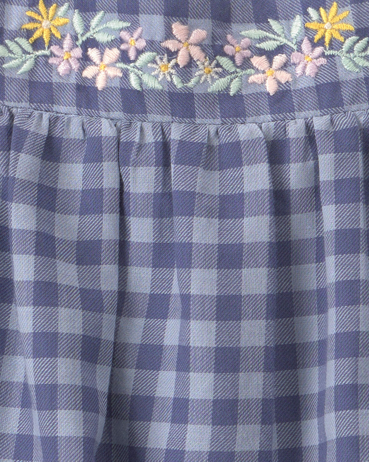 Baby Girl Gingham Twill Top - Blue - Image 6