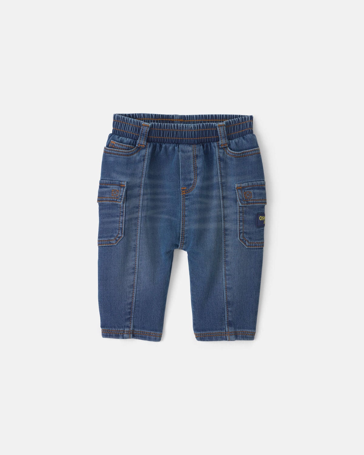 Baby Boy Denim Cargo Jeans - Medium Wash - Image 5