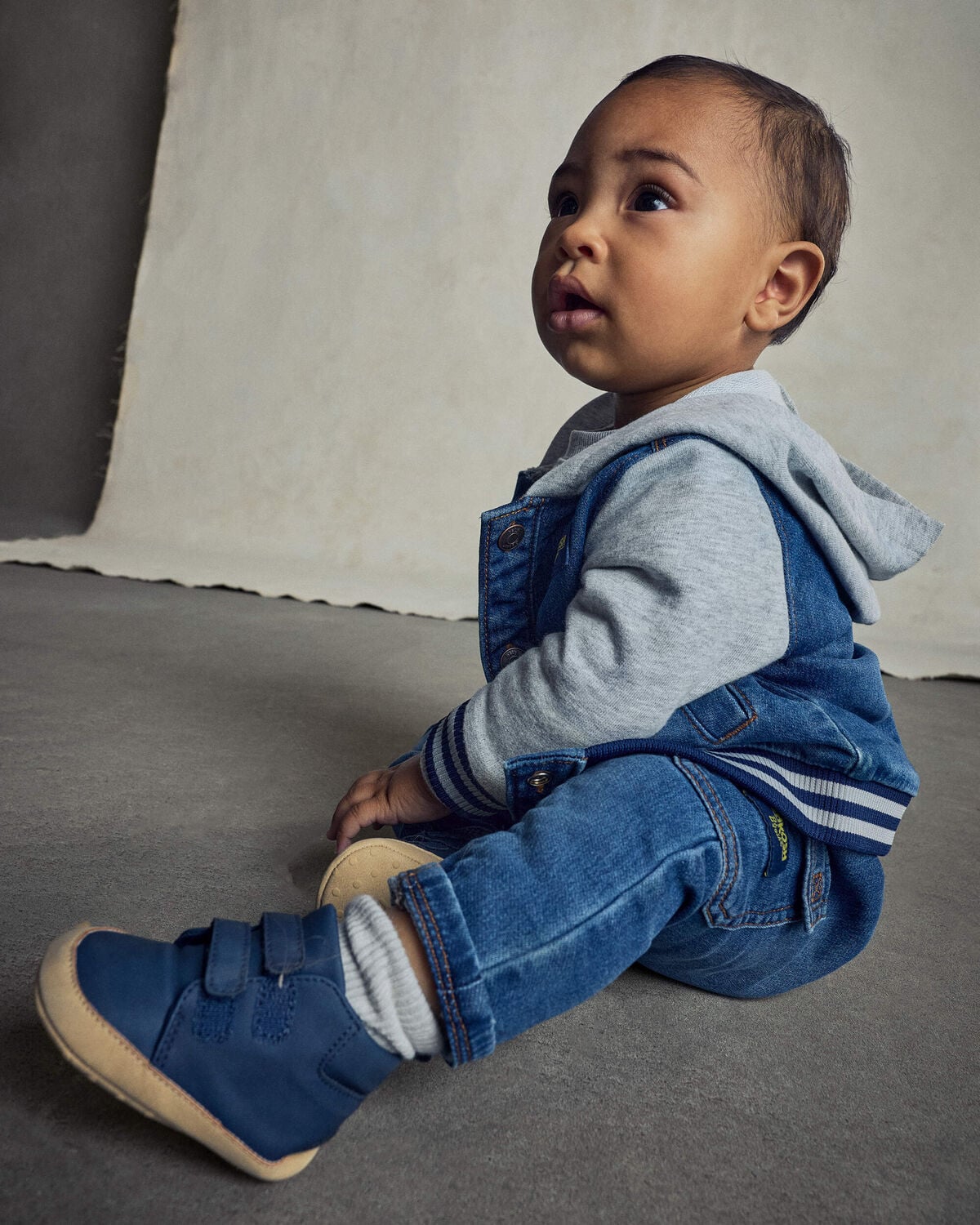 Baby Boy Denim Cargo Jeans - Medium Wash - Image 3