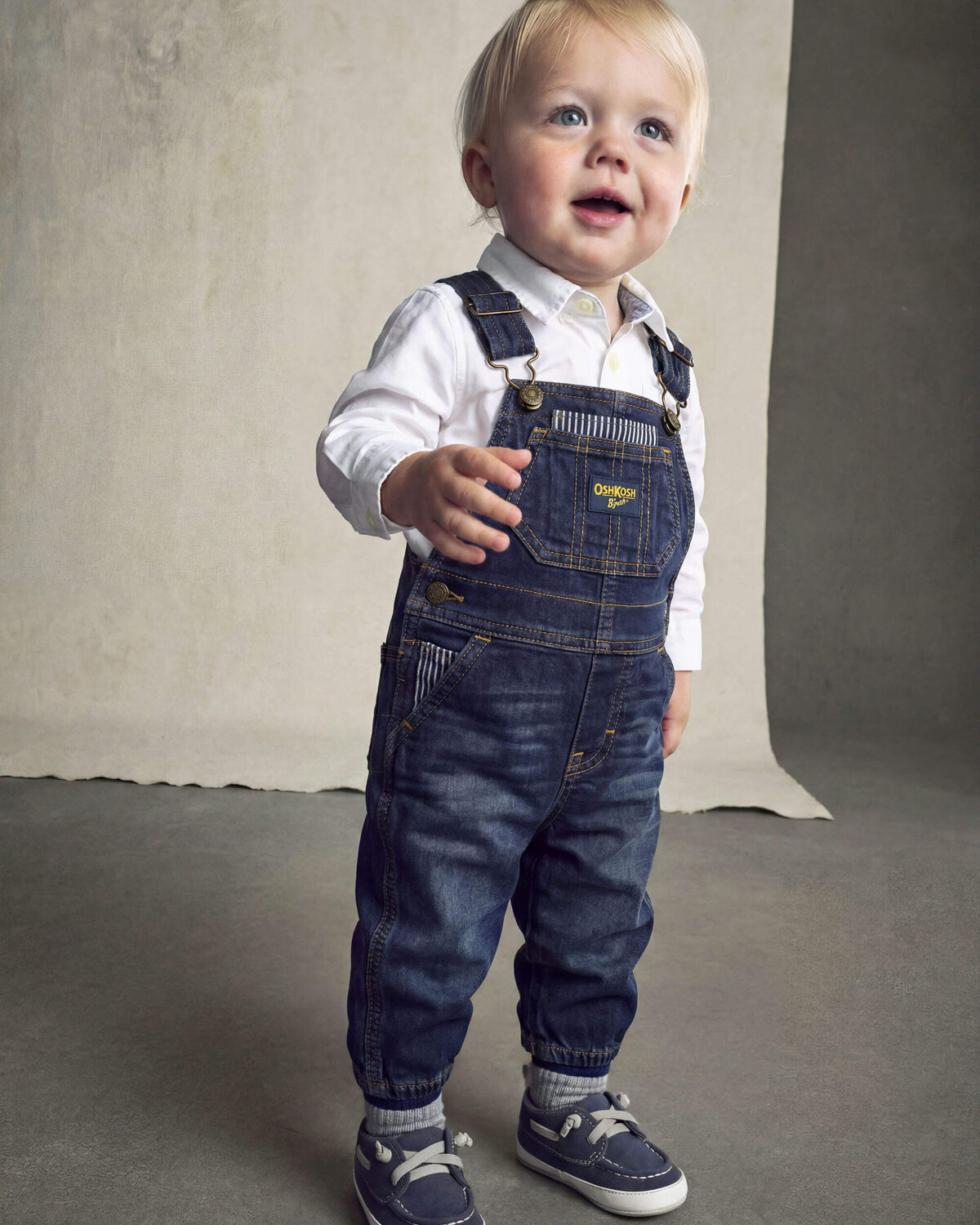 Baby Boy Denim Overalls - Dark Wash - Image 5