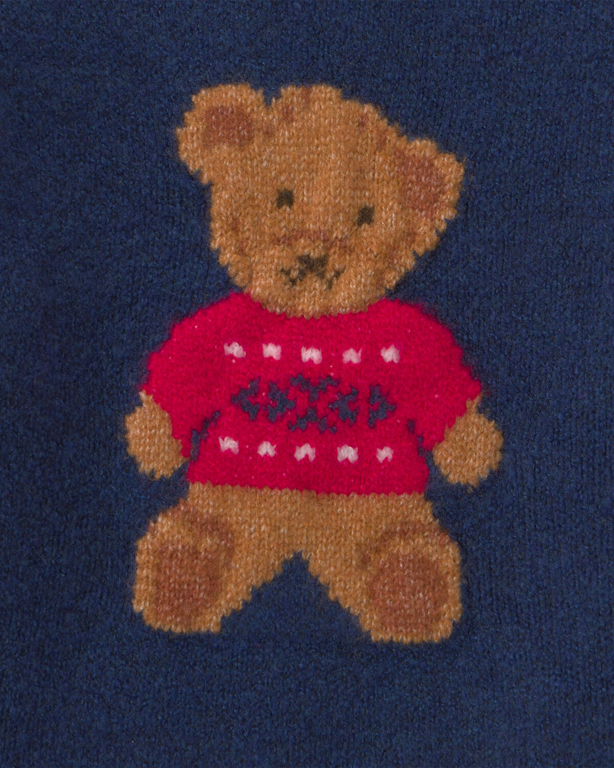 Baby Boy Bear Sweater - Navy Blue - Image 2