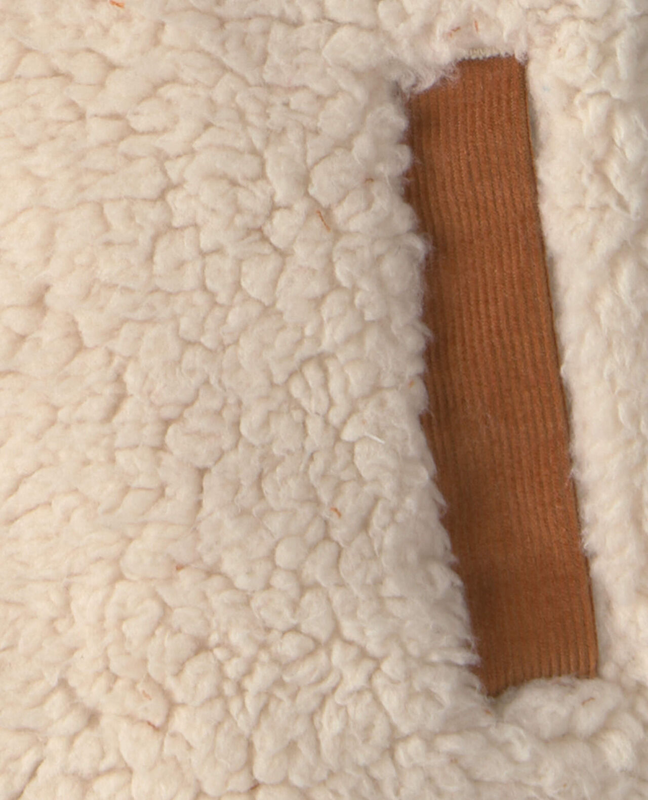 Baby Boy Color Block Teddy Fleece Jacket - Khaki/Cream - Image 3