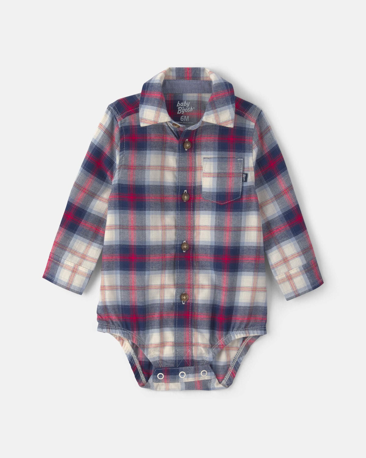 Baby Boy Plaid Long-Sleeve Bodysuit