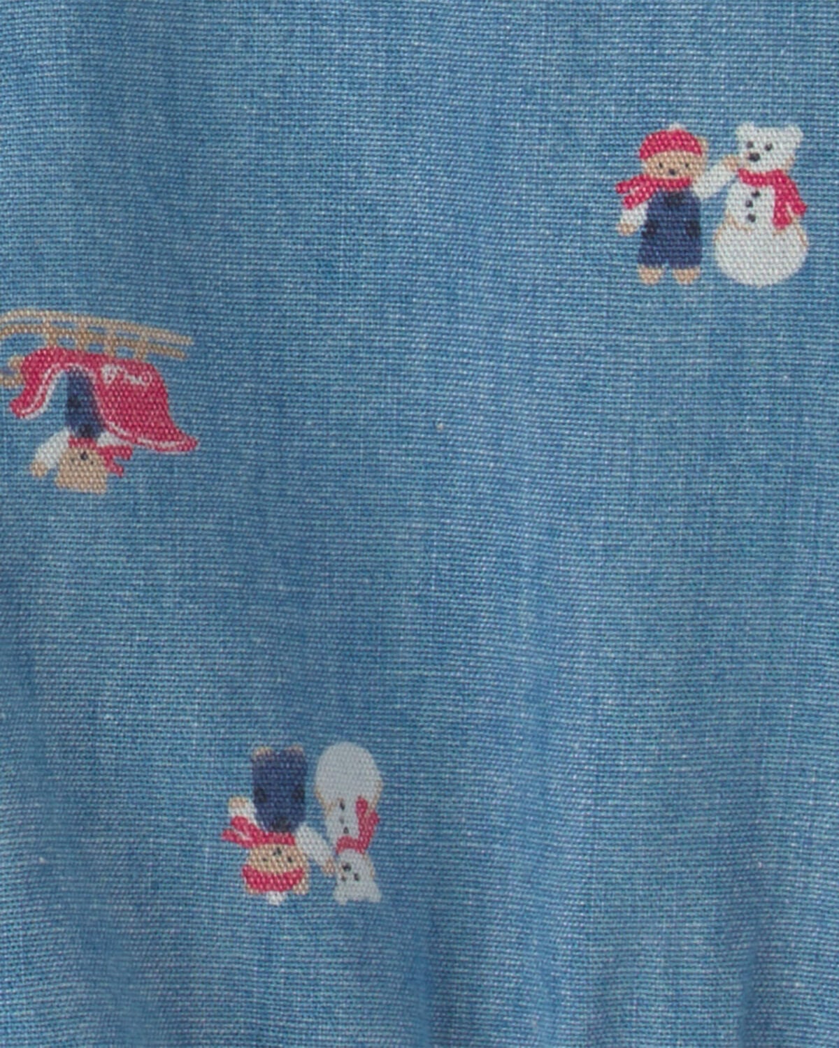 Baby Boy Snowman Chambray Long-Sleeve Bodysuit - Blue - Image 2