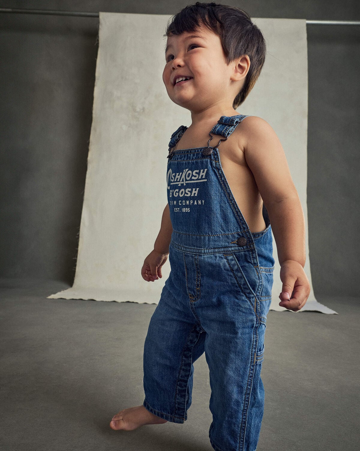 Baby Logo Denim Overalls - Dark Wash - Image 3