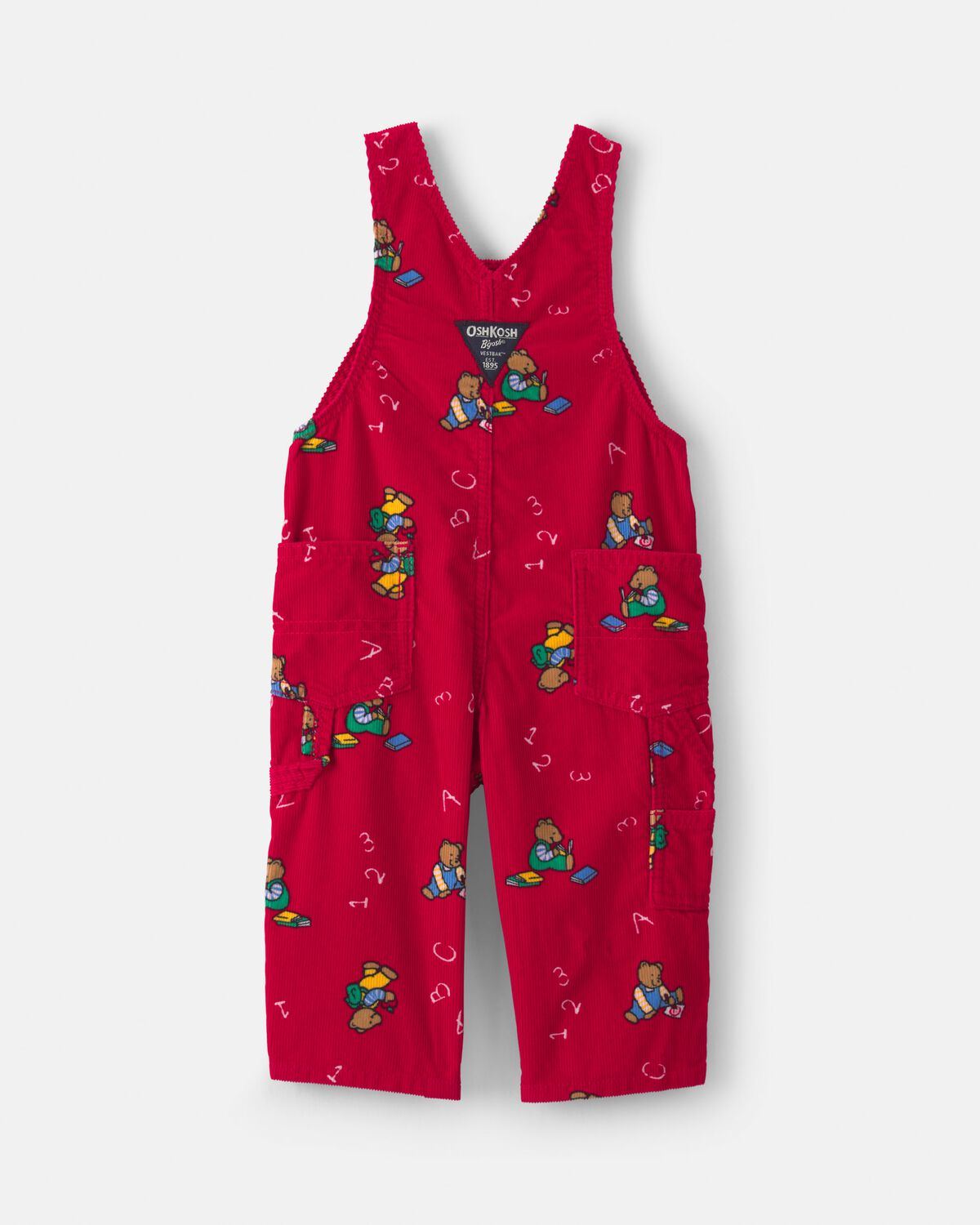 Baby Bear Corduroy Overalls - Red - Image 5