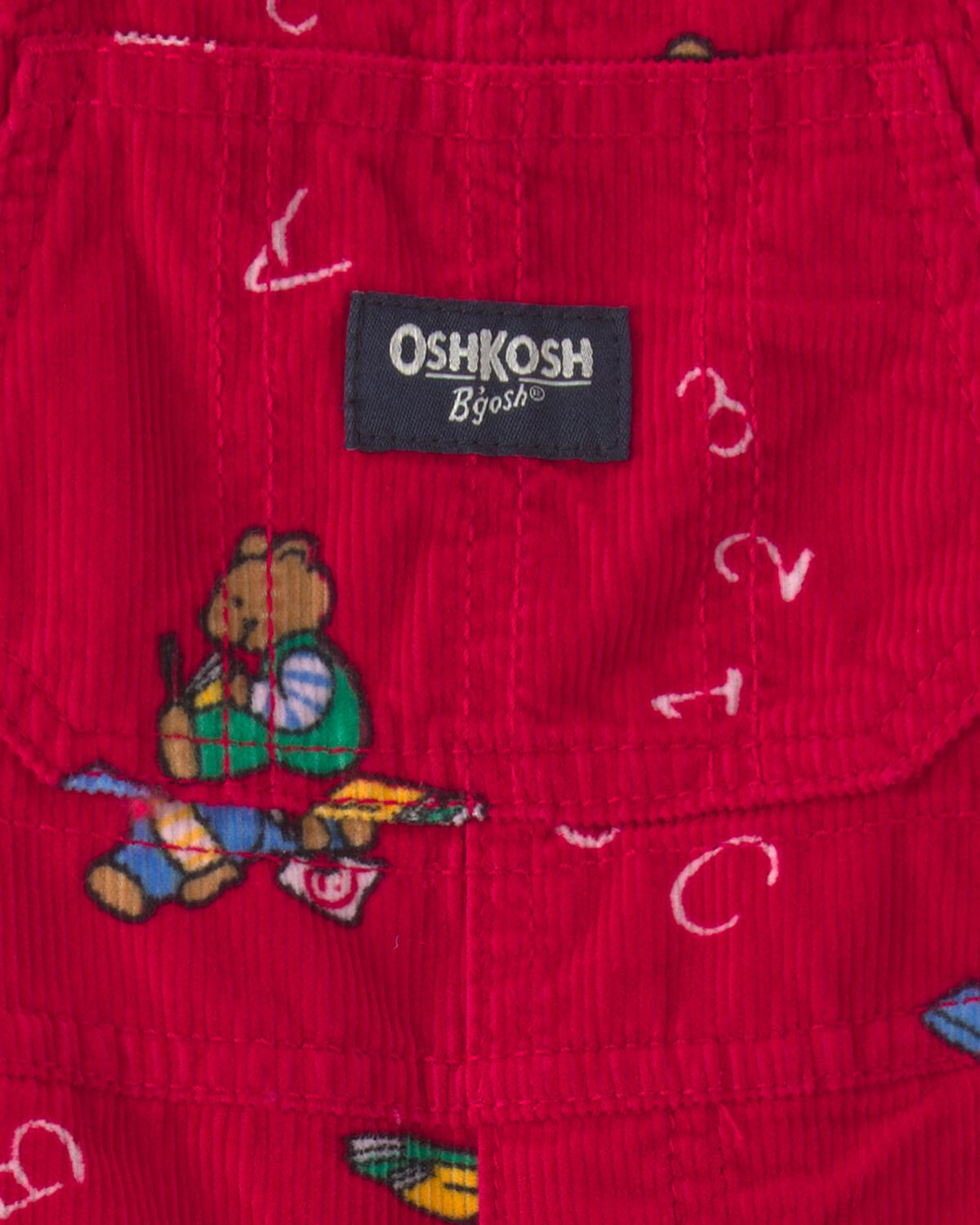 Baby Bear Corduroy Overalls - Red - Image 6