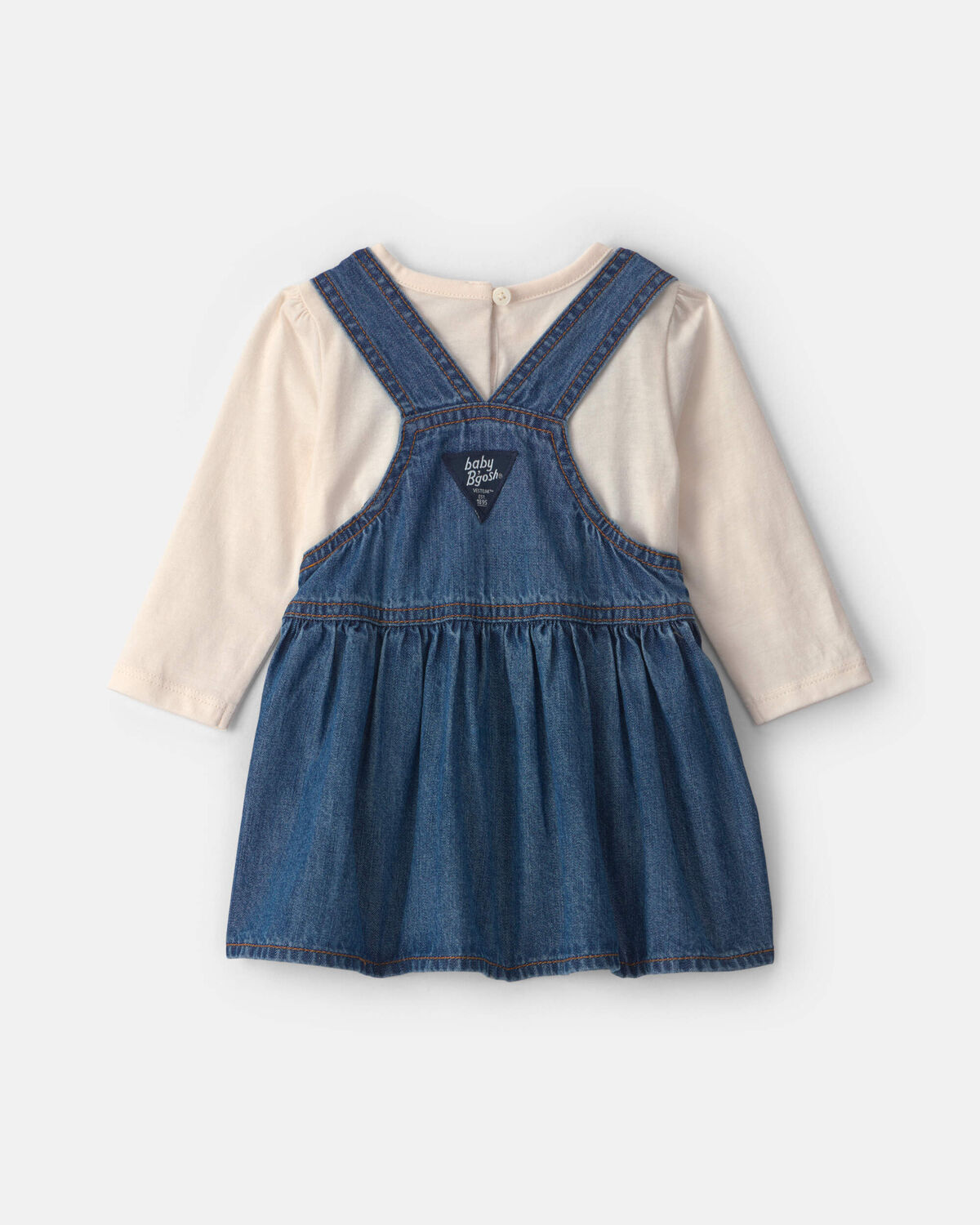 Baby Girl 2-Piece Denim Skirtall Set - Light Wash - Image 2