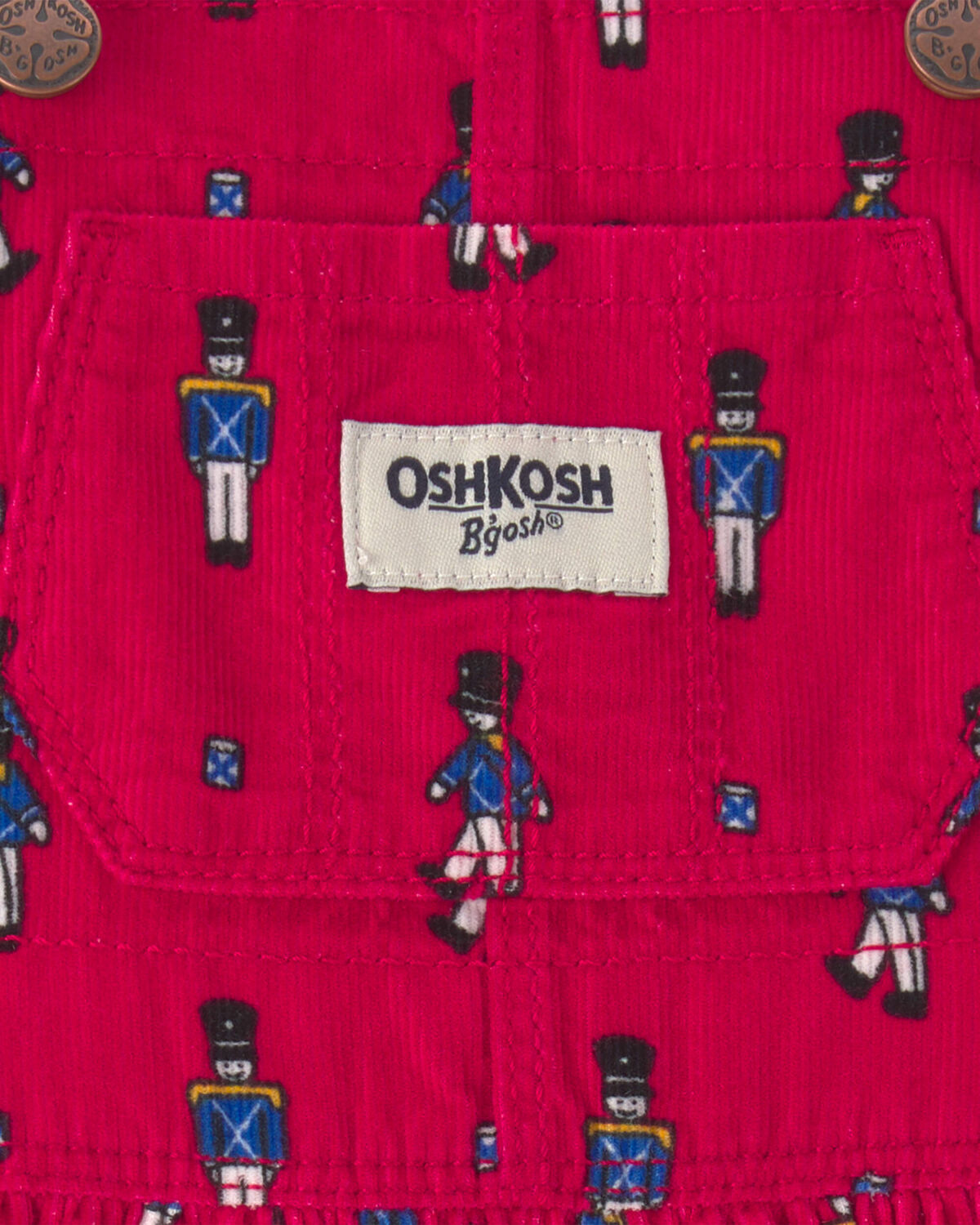 Baby Girl Nutcracker Corduroy Skirtall - Red - Image 3
