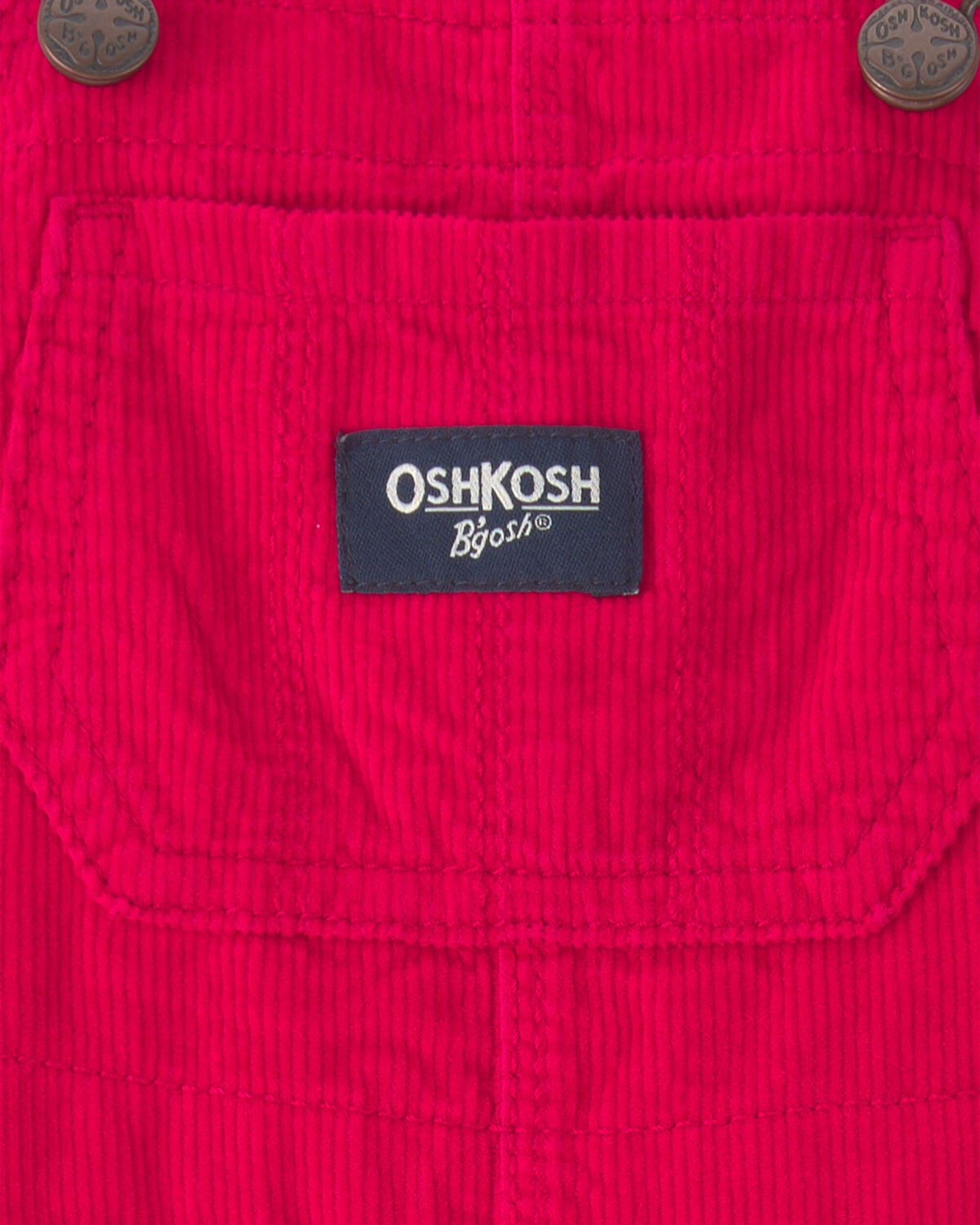 Baby Girl Corduroy Overalls - Red - Image 3