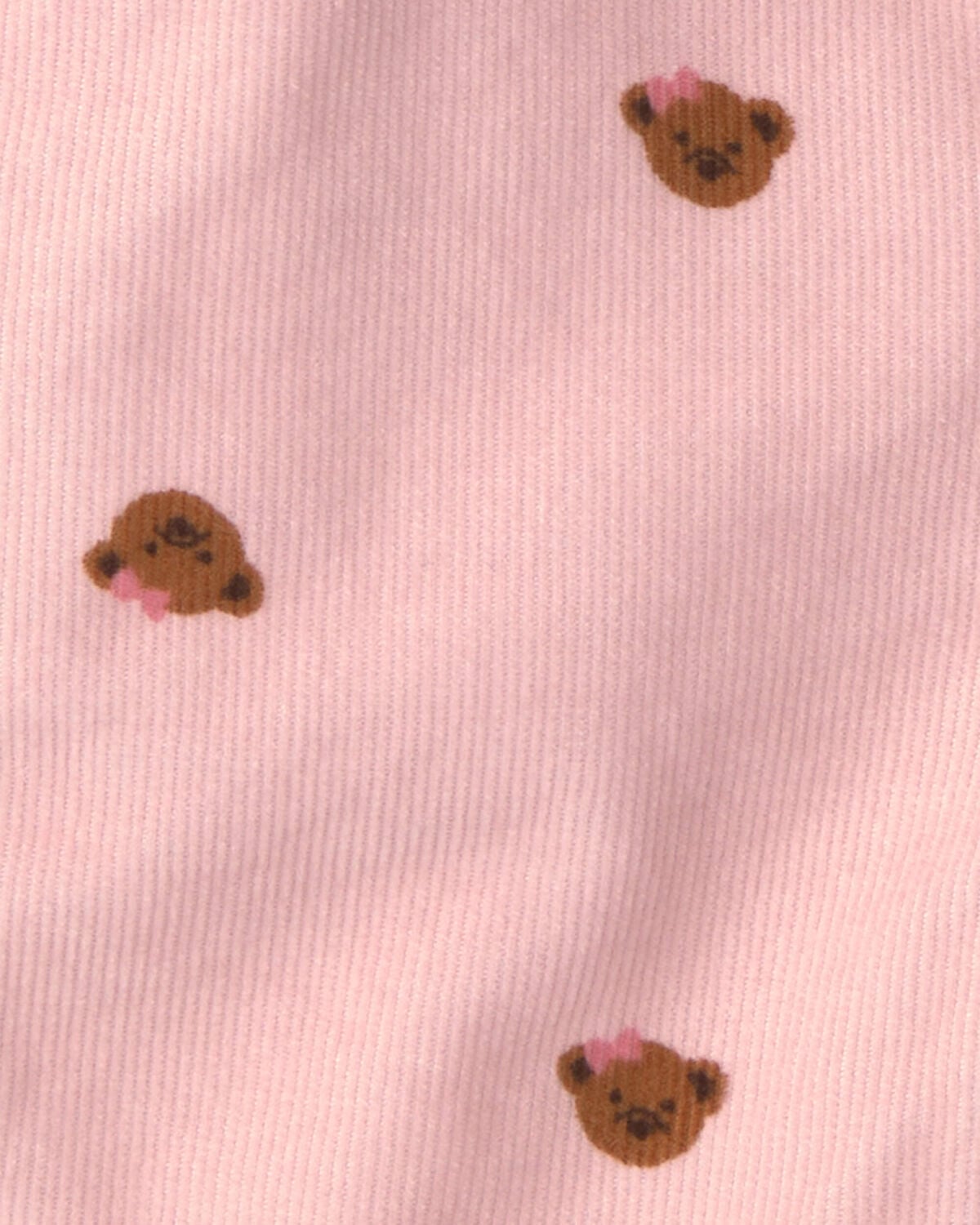 Baby Girl Bear Corduroy Overalls - Pink - Image 3