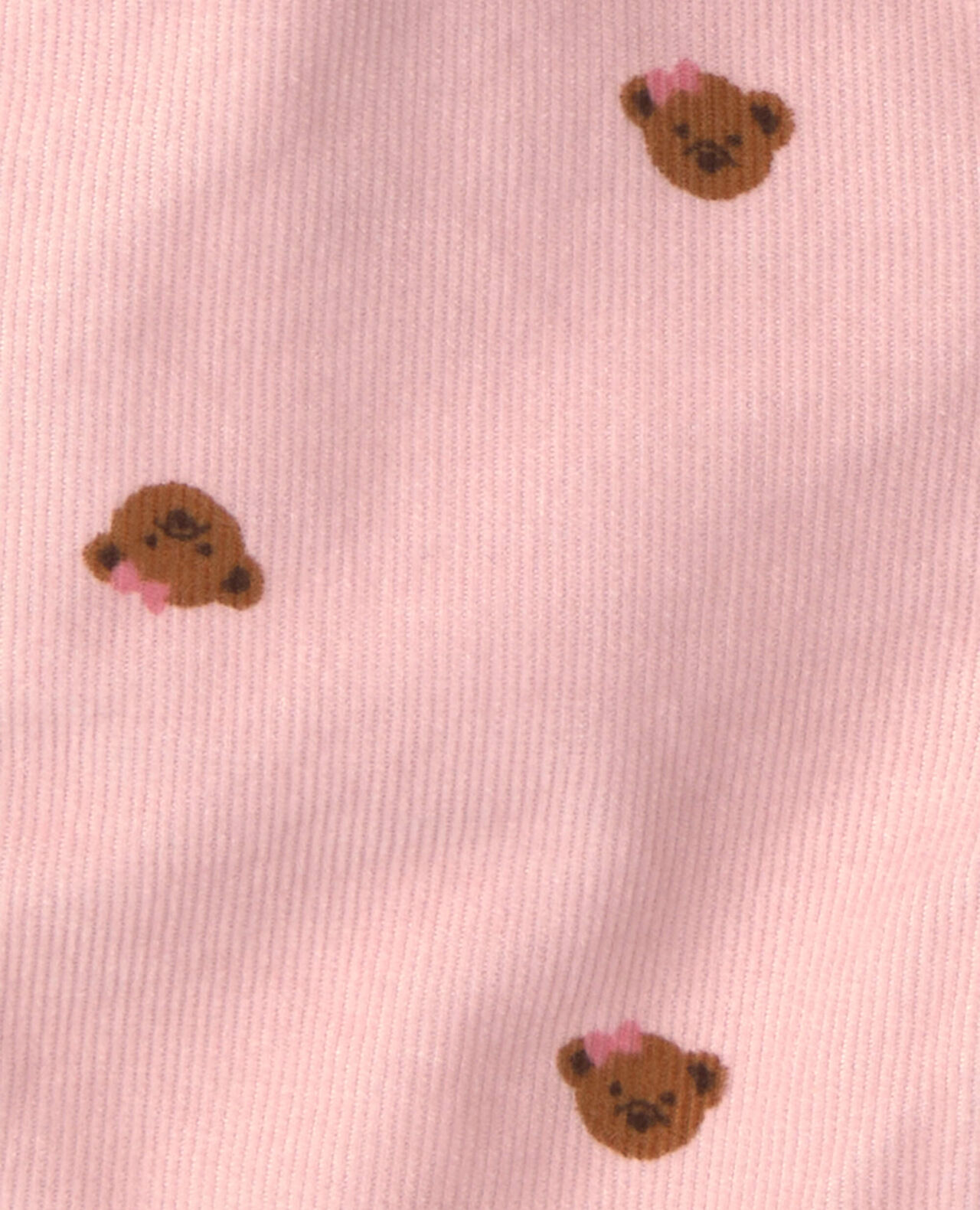 Baby Girl Bear Corduroy Overalls - Pink - Image 4