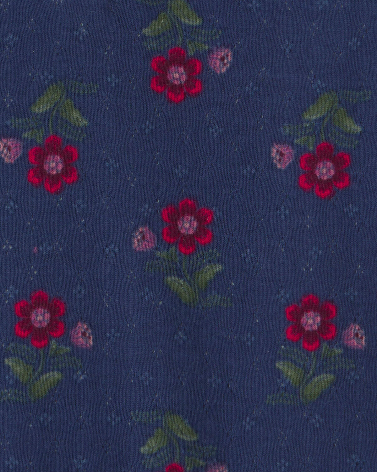 Baby Girl Floral Long-Sleeve Bodysuit - Navy Blue - Image 2