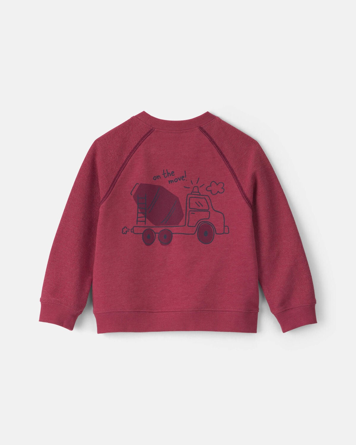 Baby Boy 2-Piece Construction French Terry Sweatshirt & Pant Set - Burgundy - Image 3