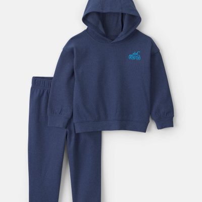 Baby Boy 2-Piece Hoodie & Pant Set - Navy Blue