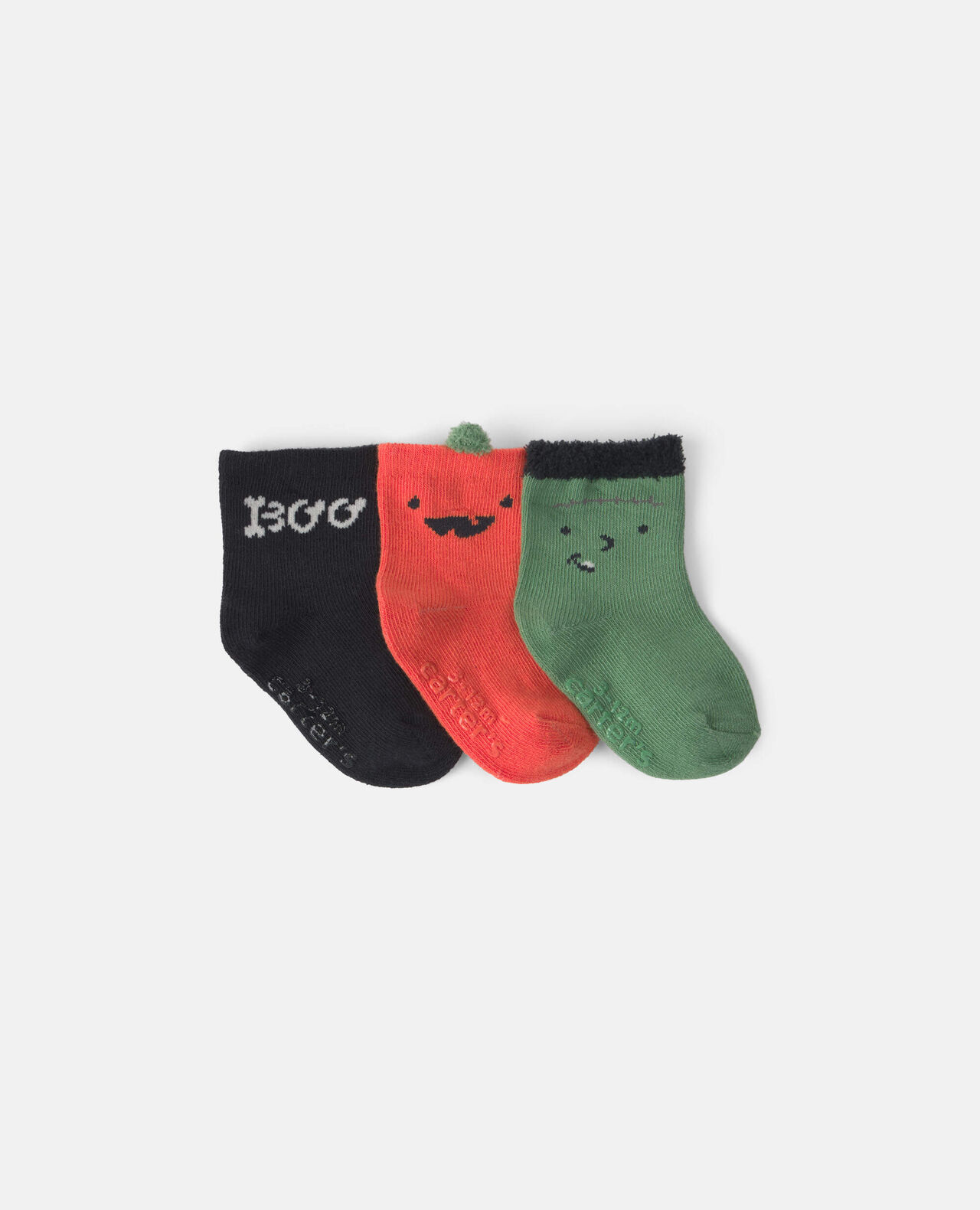 Baby 3-Pack Halloween Booties - Green/Black/Orange - Image 2