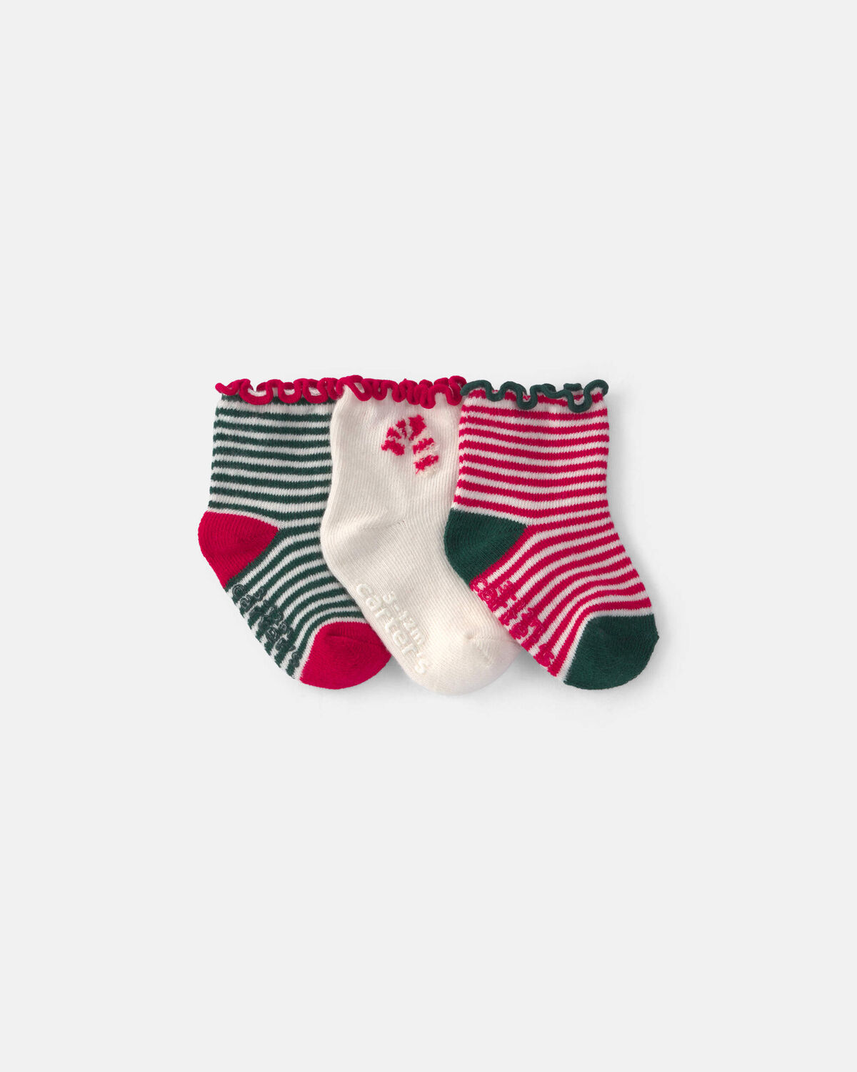 Baby Girl 3-Pack Christmas No Show Socks