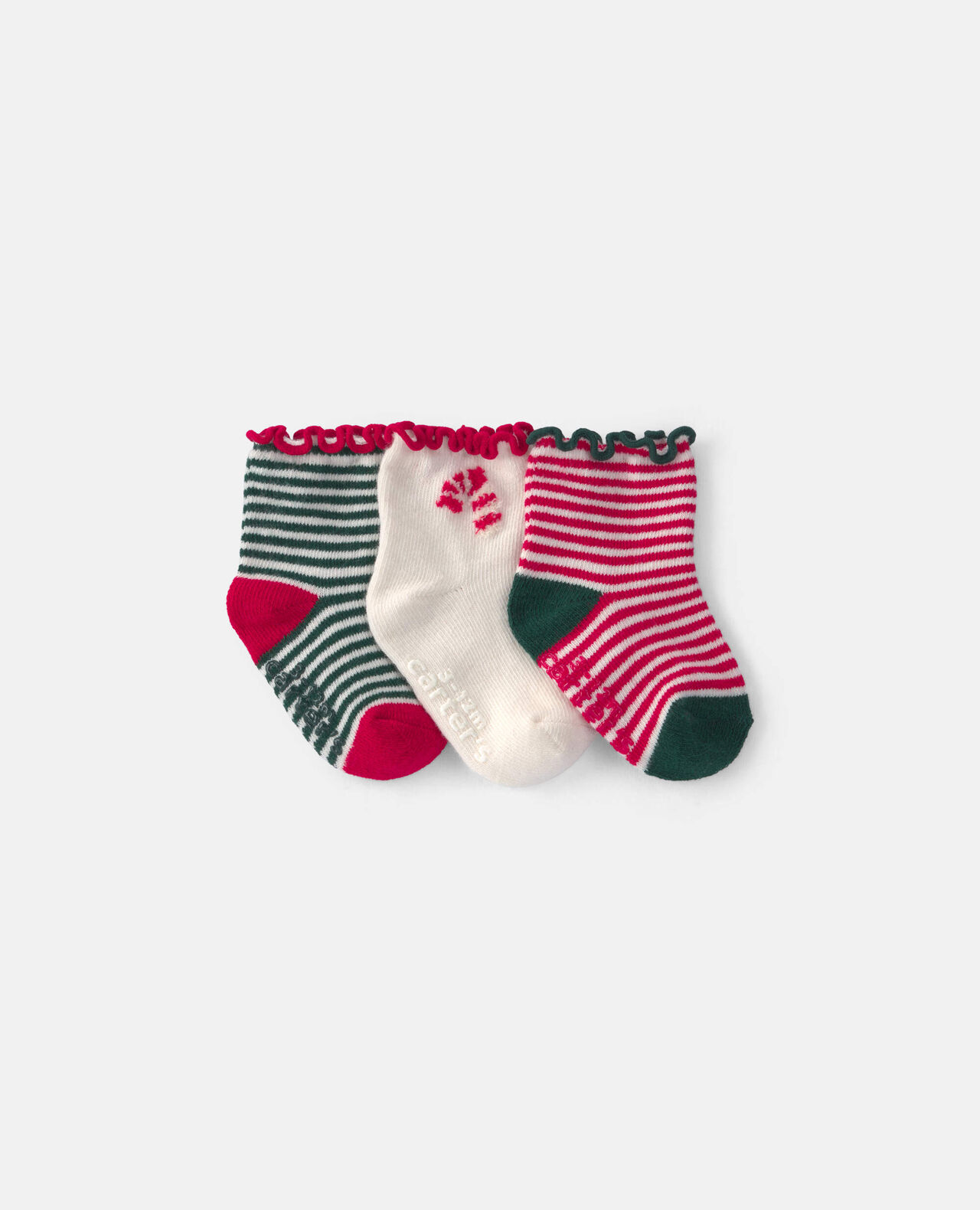 Baby Girl 3-Pack Halloween Cat Booties - Black/Pink - Image 3