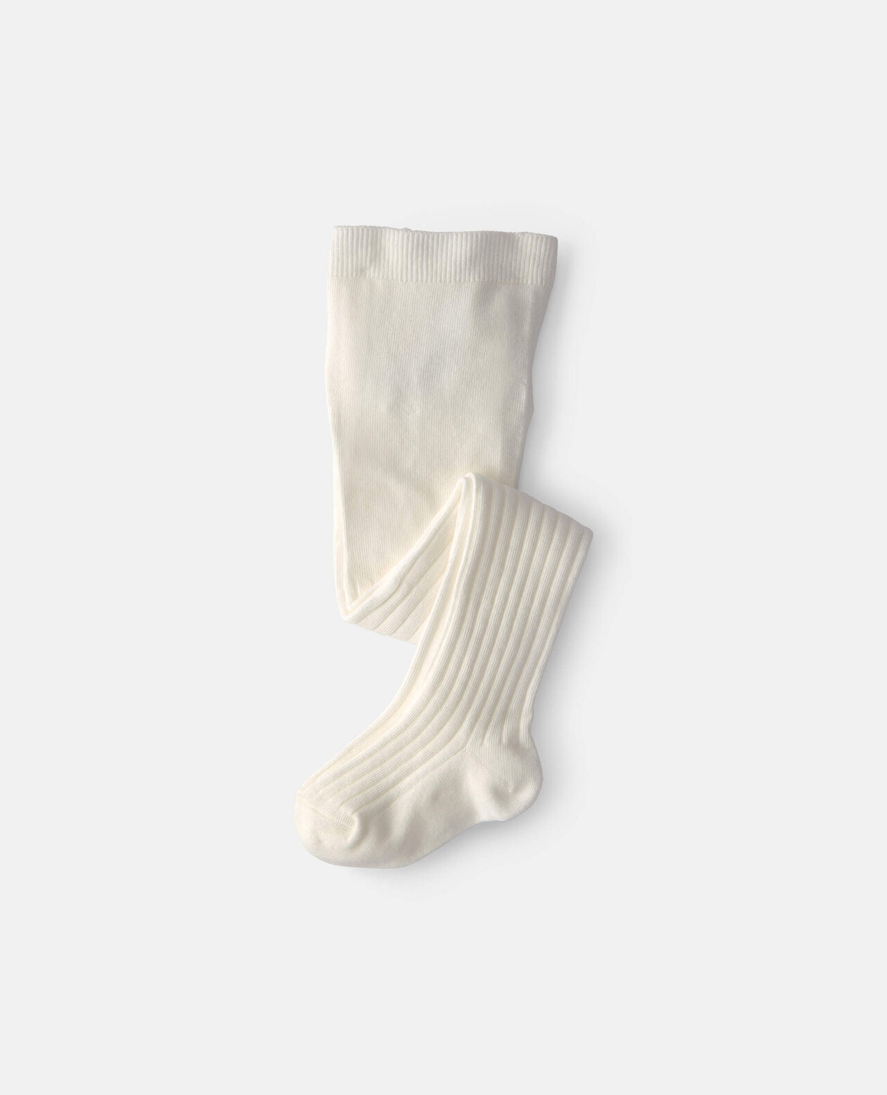 Baby Girl Ribbed Tights - Cream - Image 3