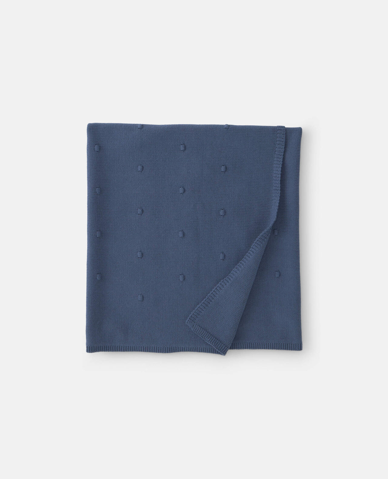 Baby Boy Knit Dot Blanket - Navy Blue - Image 2