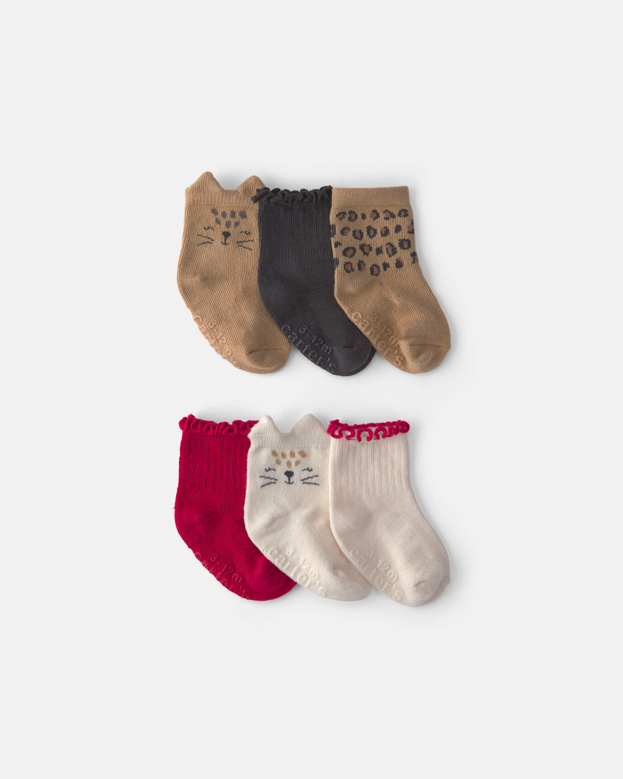 Baby Girl 6-Pack Floral Scalloped Crew Socks - Image 3