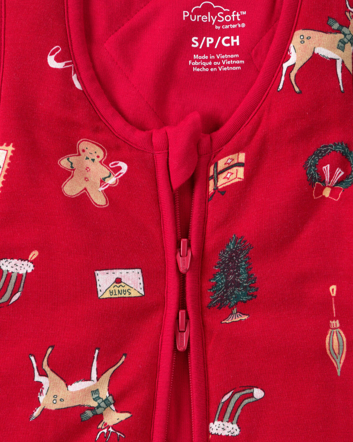 Baby Christmas 2-Way Zip PurelySoft™ Wearable Blanket - Red - Image 2