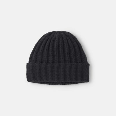 Baby Boy Ribbed Beanie - Black