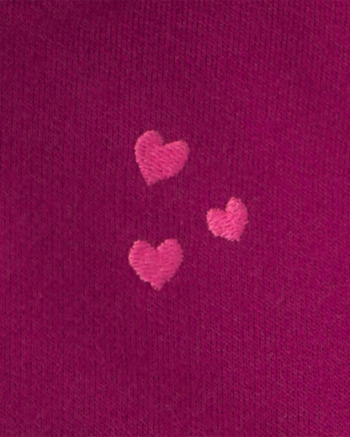 Baby Girl 3-Piece Heart French Terry Layering Set - Burgundy - Image 3