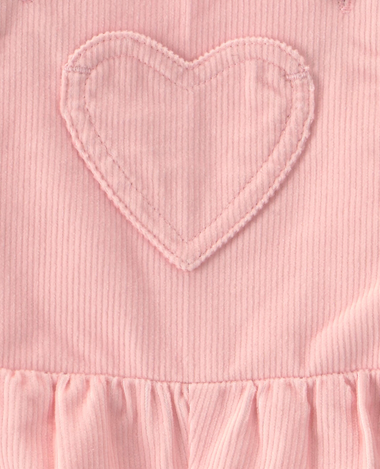 Baby Girl 2-Piece Heart Corduroy Overall Set - Pink - Image 6