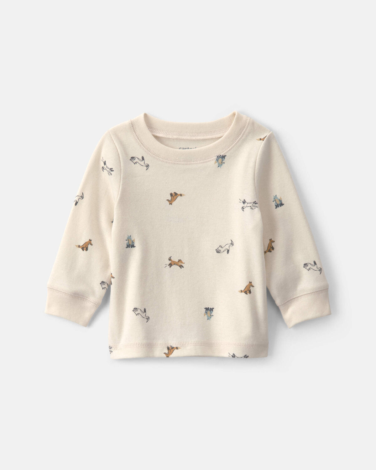 Baby Boy 2-Piece Wolf Long-Sleeve Overall Set - Blue/Cream - Image 3