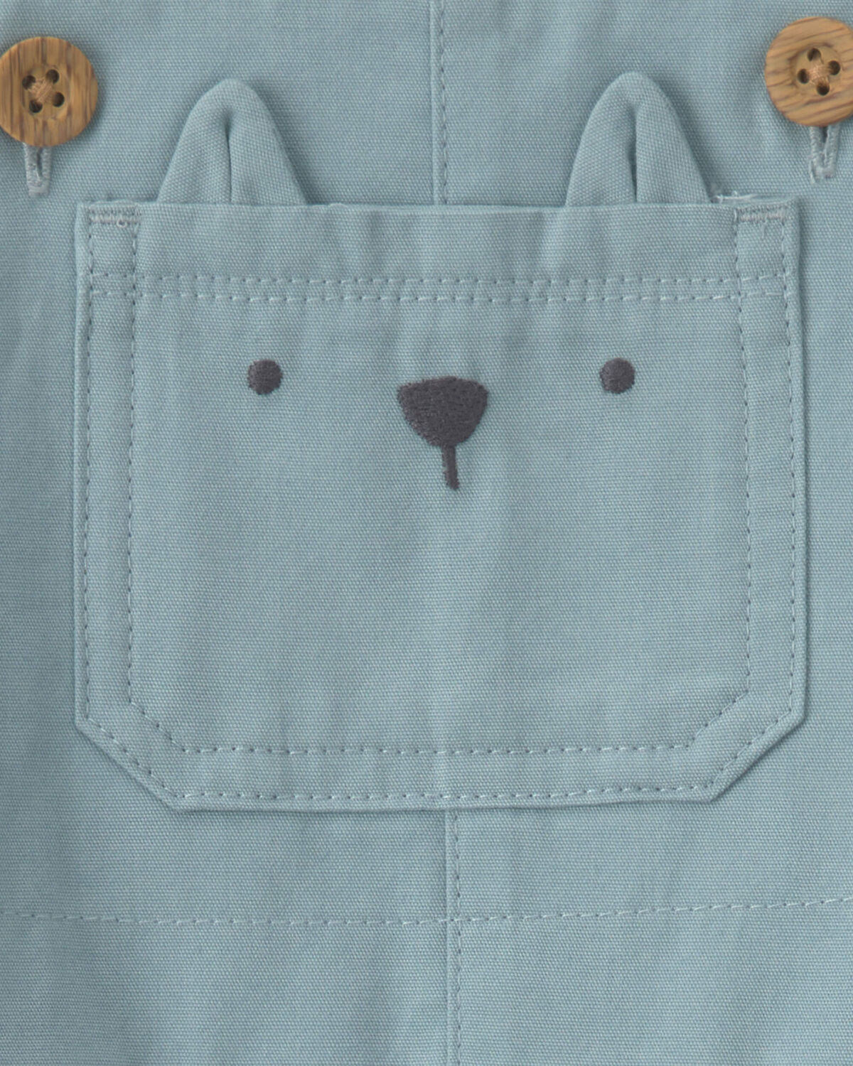 Baby Boy 2-Piece Wolf Long-Sleeve Overall Set - Blue/Cream - Image 4