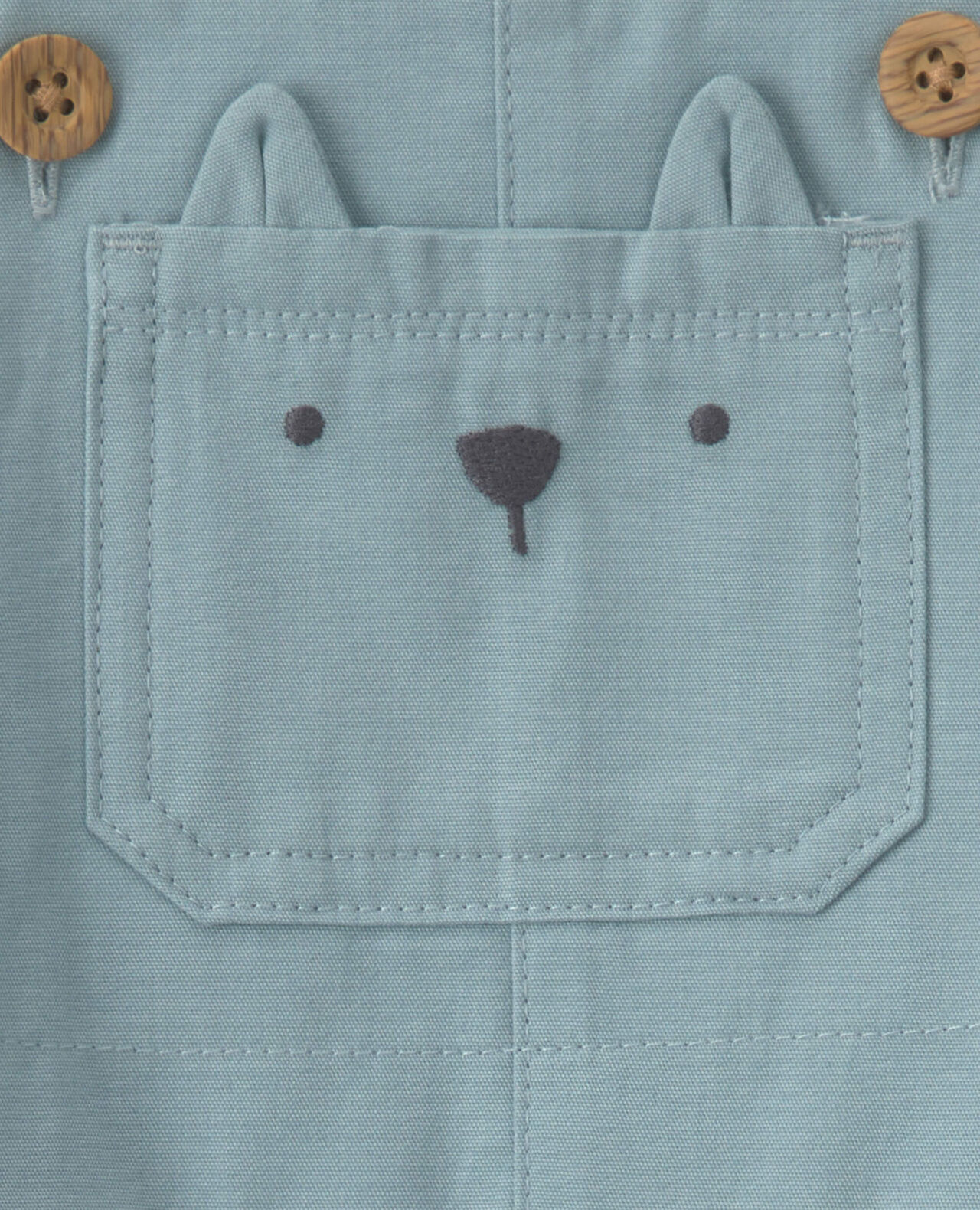 Baby Boy 2-Piece Wolf Long-Sleeve Overall Set - Blue/Cream - Image 6