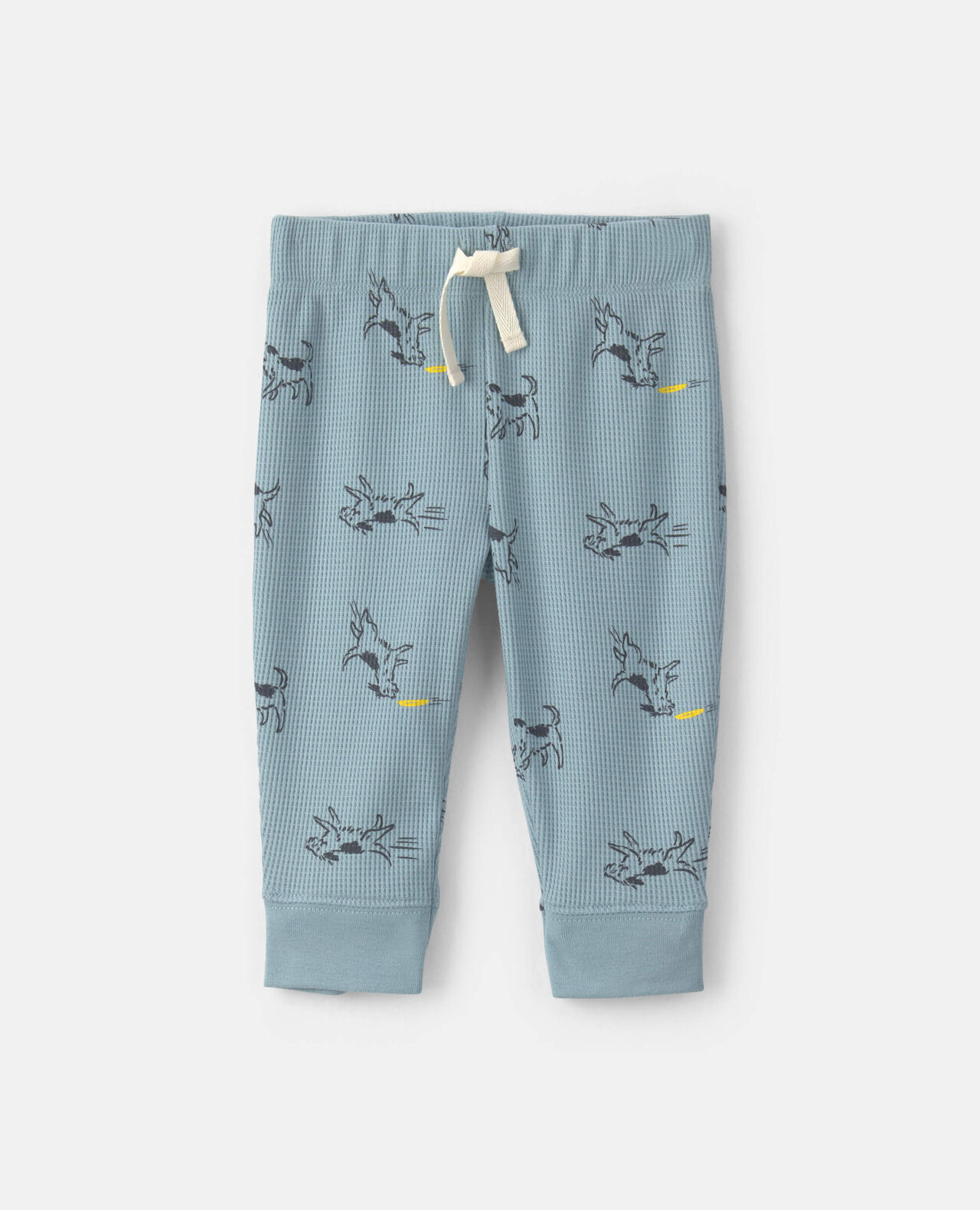 Baby Boy 2-Piece Dog Thermal Long-Sleeve Bodysuit & Pant Set - Blue - Image 3