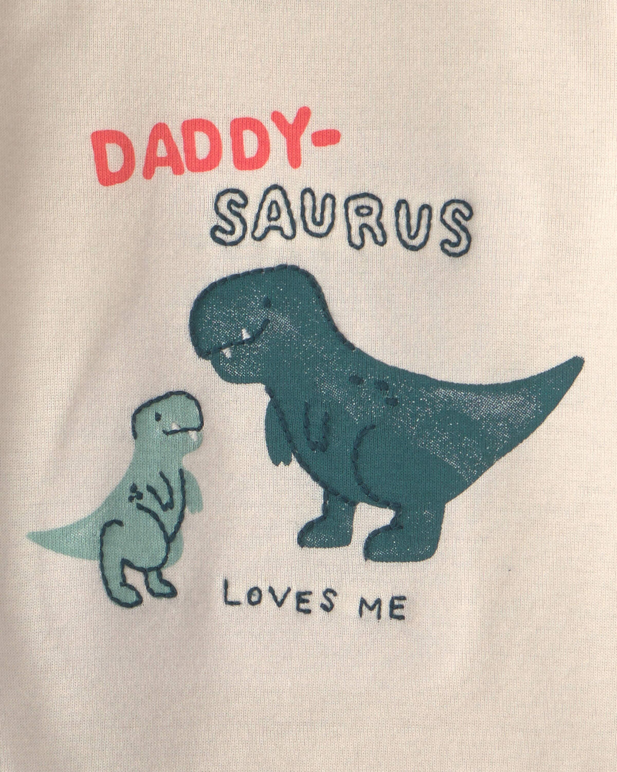 Baby Boy 2-Piece 'Daddy-saurus Loves Me' Long-Sleeve Bodysuit & Pant Set - Green/Cream - Image 3