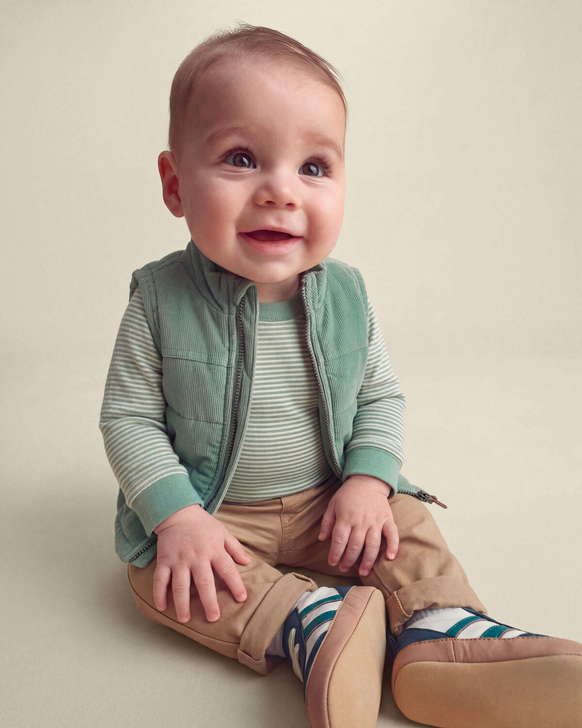 Baby Boy 3-Piece Corduroy Long-Sleeve Layering Set - Green/Brown - Image 6