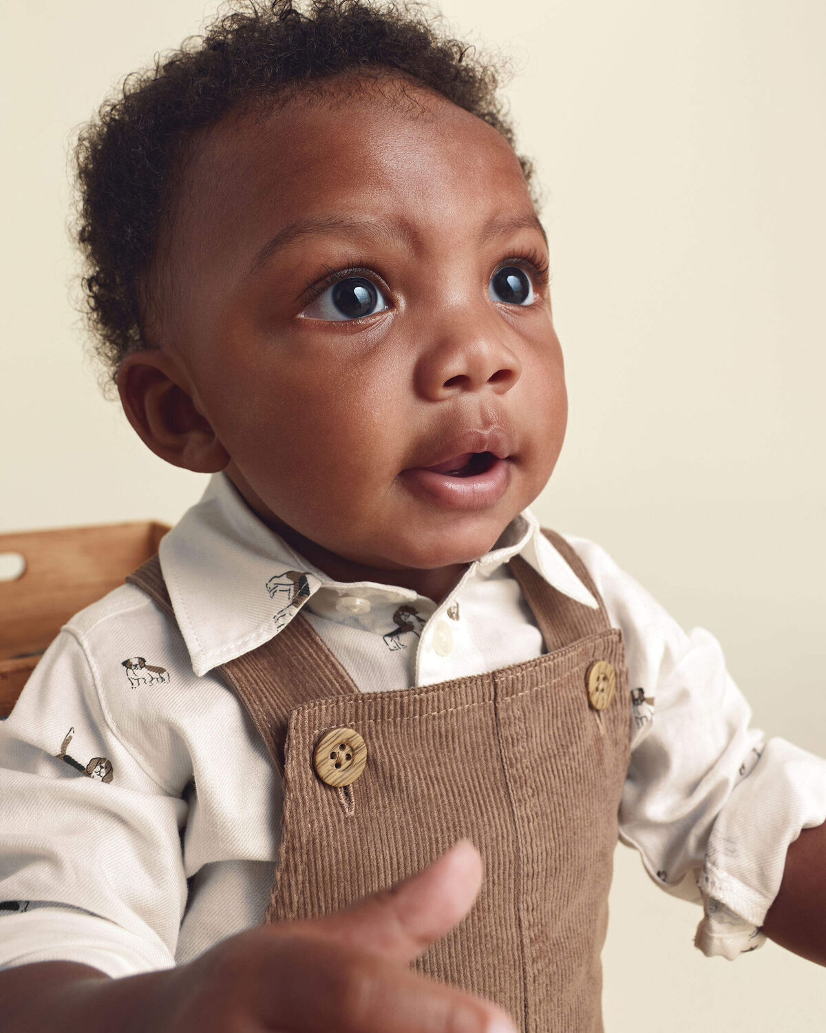 Baby Boy 2-Piece Twill Long-Sleeve Overall Set - Brown - Image 3