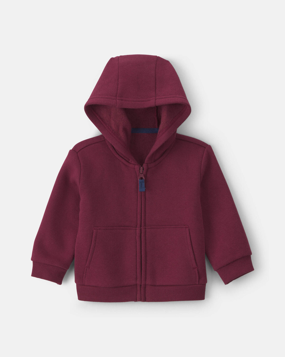 Baby Boy Fleece Zip-Up Hoodie - Burgundy