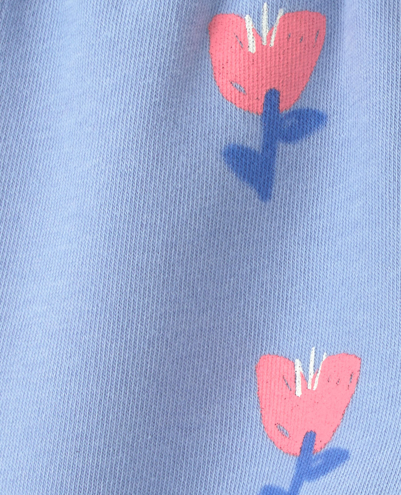 Baby Girl Floral Fleece Pants - Blue - Image 4