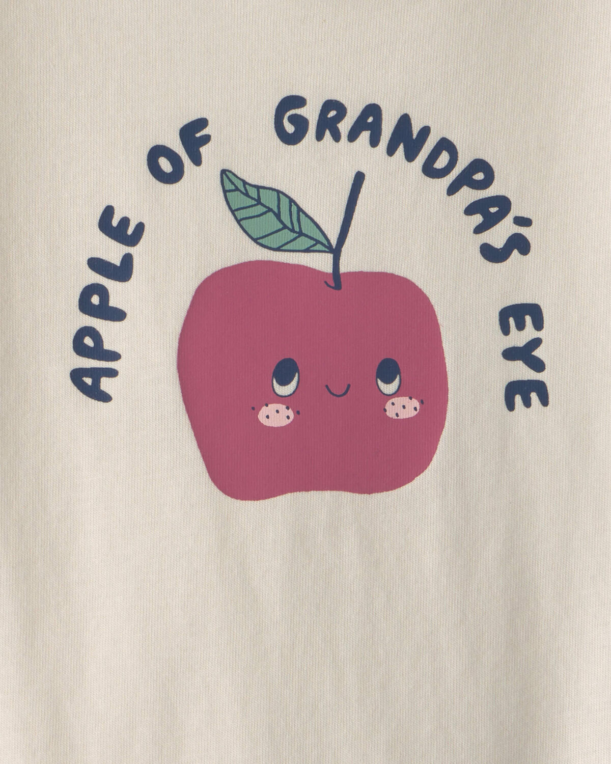 Baby 'Apple Of Grandpa's Eye' Apple Long-Sleeve Graphic Bodysuit - Cream - Image 2