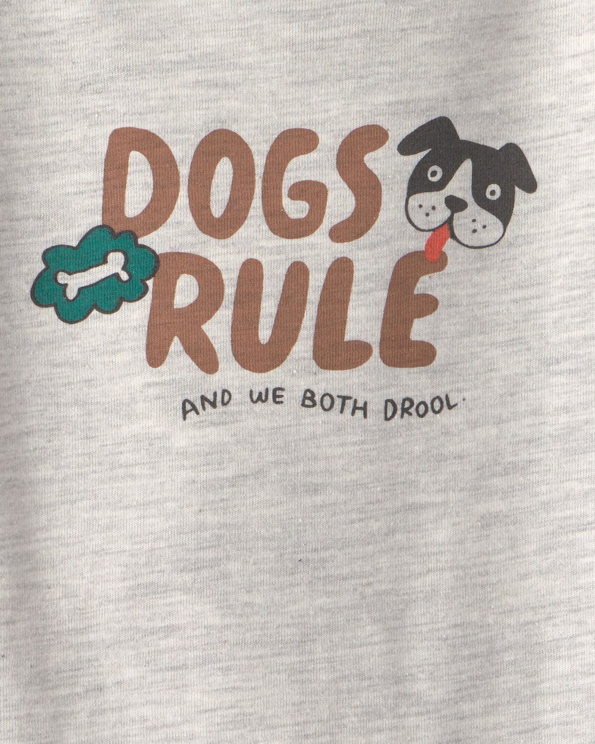 Baby 'Dogs Rule' Long-Sleeve Graphic Bodysuit - Grey - Image 2