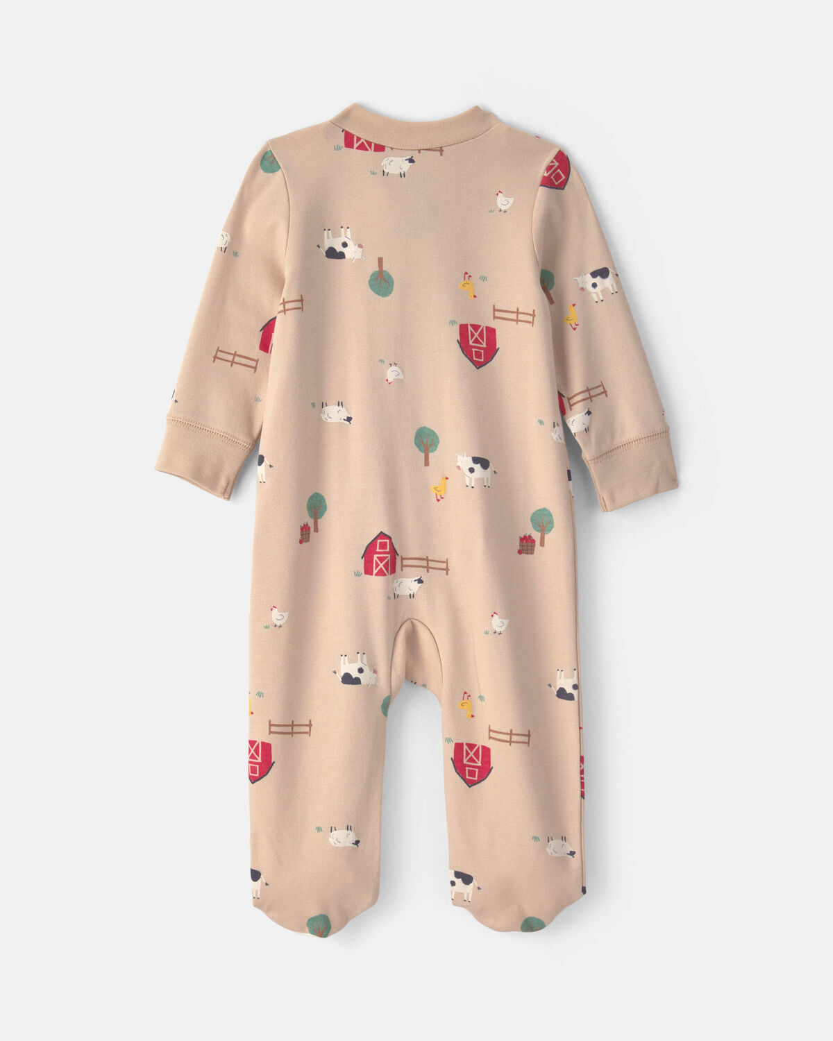 Baby Farm 100% Cotton 2-Way Zip Sleep & Play Pajamas - Beige - Image 2