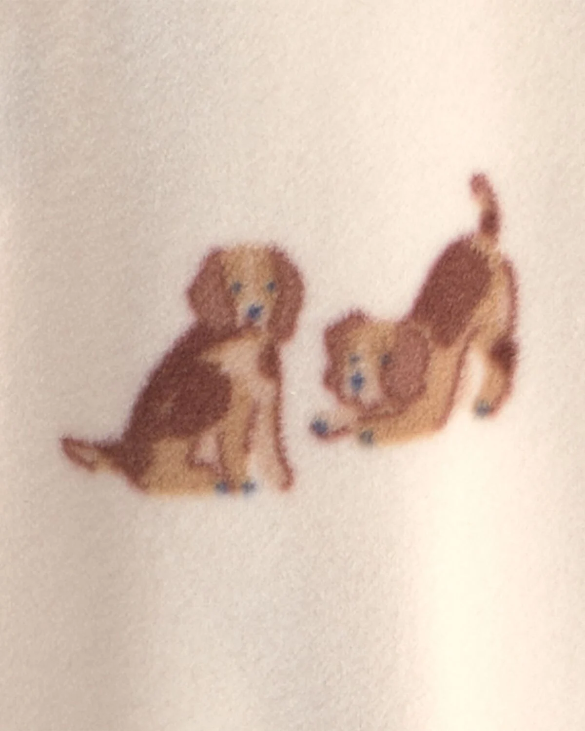 Baby Boy Dog Fleece 2-Way Zip Sleep & Play Pajamas - Cream - Image 5