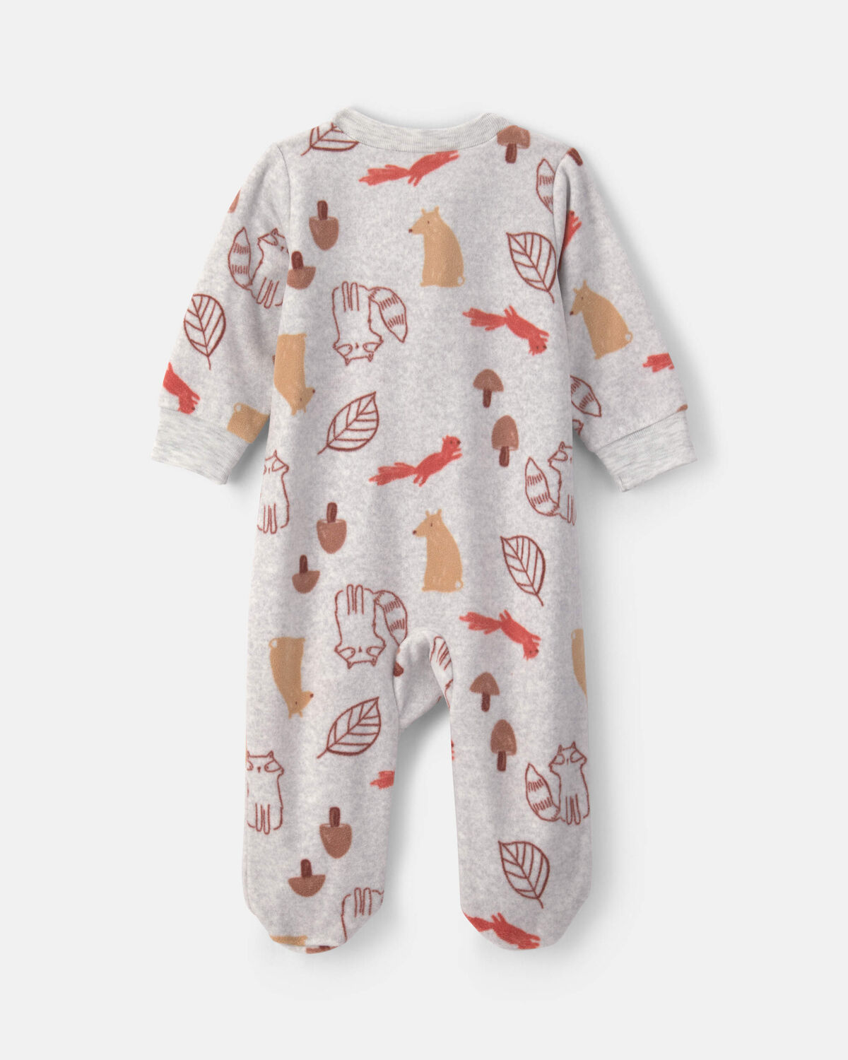 Baby Autumn Fleece 2-Way Zip Sleep & Play Pajamas - Grey - Image 2