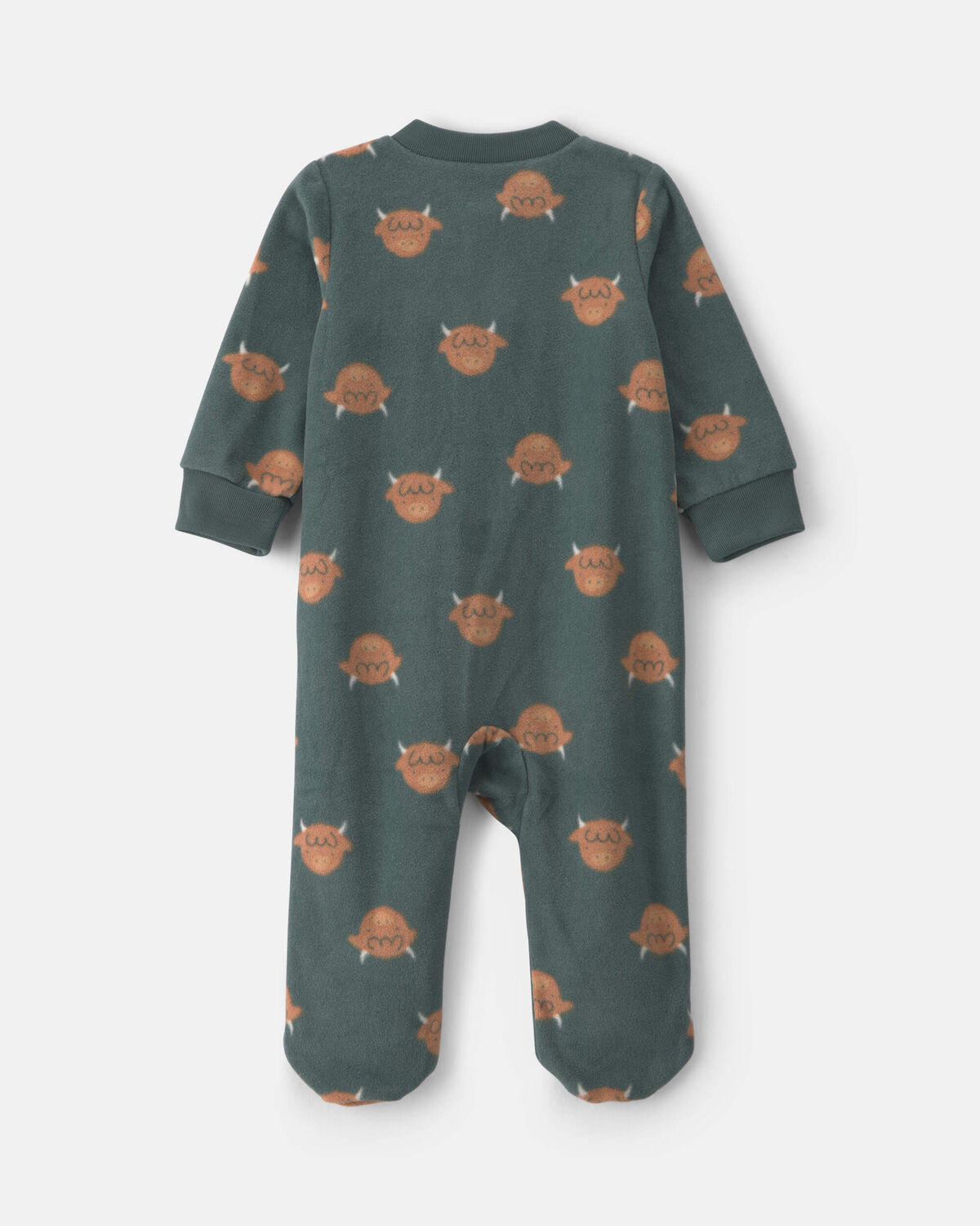Baby Boy Farm Fleece 2-Way Zip Sleep & Play Pajamas - Green - Image 4