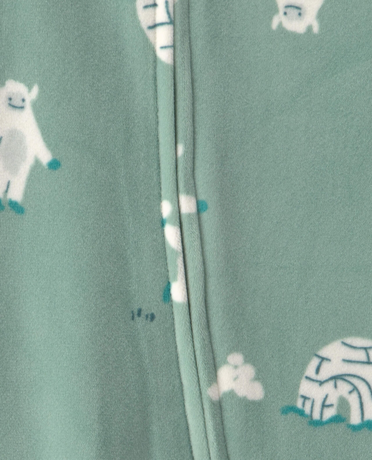 Baby Boy Dinosaur 2-Way Zip DreamPlush Sleep & Play Pajamas - Blue - Image 6
